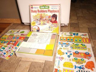 1991 Colorforms & Complete Sesame Street Busy Builders Playtown Playset