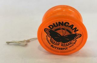 Authentic Duncan Yoyo Butterfly Orange With String Made In The Usa Pre - Owned Toy