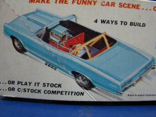 RARE VINTAGE MPC 1967 PONTIAC GTO CONVERTIBLE FUNNY CAR UNBUILT NO PAINT OR GLUE 7