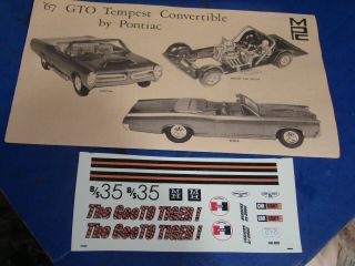 RARE VINTAGE MPC 1967 PONTIAC GTO CONVERTIBLE FUNNY CAR UNBUILT NO PAINT OR GLUE 8