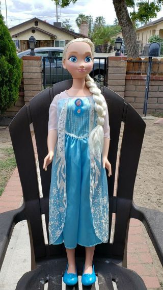 Disney Frozen Princess My Size Elsa Big Large Doll 38 Inches Excellet