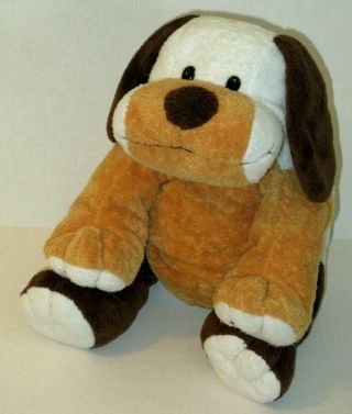 2004 Ty Pluffies Large Whiffer Dog Plush Puppy Brown White Stuffed Beanie Toy