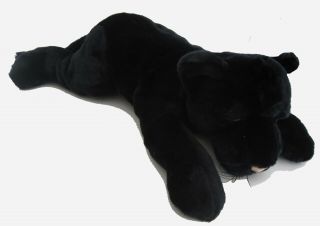 Fao Schwarz Fifth Avenue Huge 27 " Plush Black Panther Stuffed Animal Euc