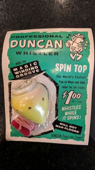 Rare Vintage (1965) Duncan Whistler Spin Top Yoyo (rare Yellow) Only 1 Left