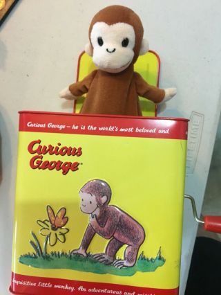 Schylling Classic Curious George Musical Jack In The Box Very Good
