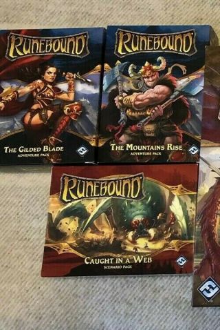 Runebound - Caught In A Web,  Guilded Blade And Mountain Rises