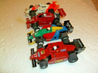 4 - Tyco Slot Cars F - 1 Indy 3 Bud 11 Shell,  27 Fiat,  19 Benetton,  440x2