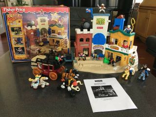 Fisher Price Great Adventures Wild Western Town Complete W/extras Bull Box Excl