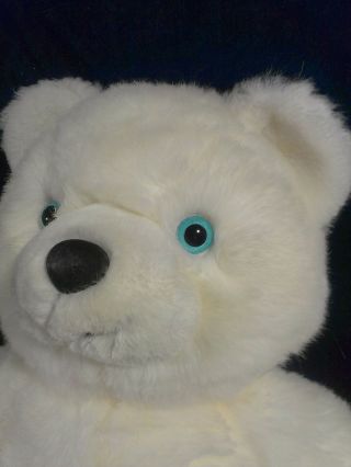APPLAUSE Teddy Bear Plush Blue Eyes XL Stuffed Animal Twinkle HUGE Polar Bear 4