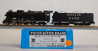 Pecos River Brass Santa Fe N Scale 4 - 6 - 4 3450 Class Locomotive