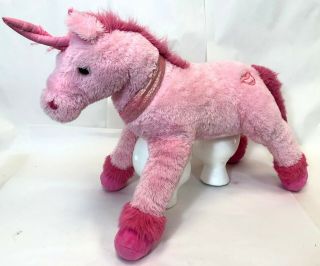 Vintage 32 " Large Jumbo Pink Soft Fuzzy Stuffed Unicorn Horse Plush Plushie