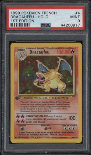 1999 Pokemon Base Set Dracaufeu Charizard 4/102 Psa 9 1st Edition French