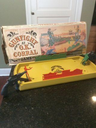 Vintage Gunfight At The O.  K.  Corral Action Game Ideal Toys 1970s