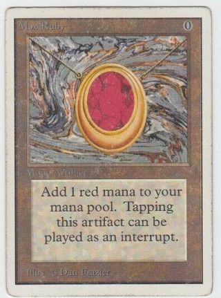 Mtg Unlimited Mox Ruby Magic The Gathering Power 9 1993