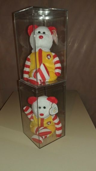 2 Ty Ronald Mcdonald Beanie Baby Bear 2004 Convention Exclusive - With Tags