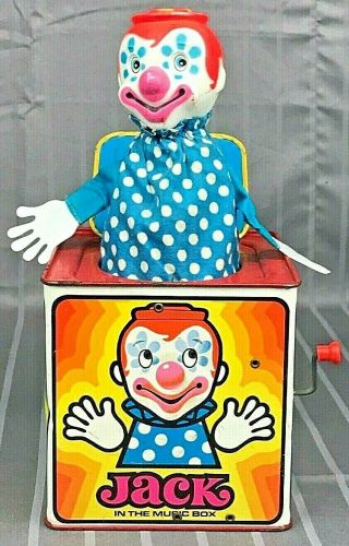 Mattel Vintage 1971 Jack - In - The - Box Clown Music Box In
