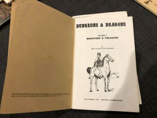 Dungeons and Dragons 1974 3 Volume Box Set,  Supplements 1 - 4,  Ref Sheets 6