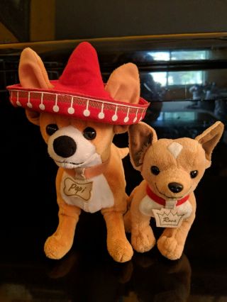 Rare Disney Plush Papi And Rosa From " Beverly Hills Chihuahuas 3 " Movie/dvds