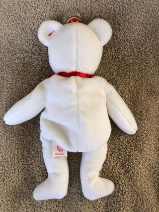 RARE: 1993 Valentino The Bear Ty Beanie Baby with Brown Nose & Multiple Errors 4