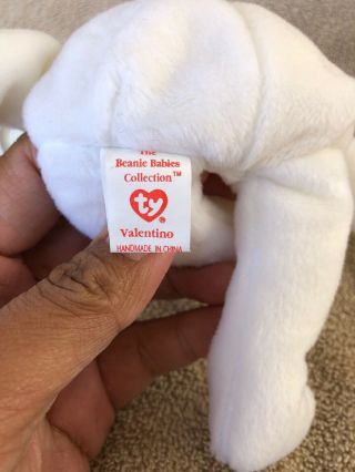 RARE: 1993 Valentino The Bear Ty Beanie Baby with Brown Nose & Multiple Errors 8