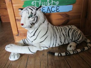 Melissa & Doug Large Stuffed White Tiger Animal Toy Kids Room