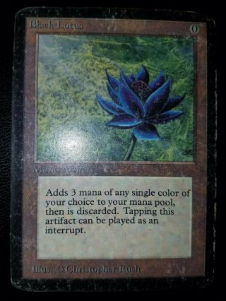 Beta Black Lotus,  Inked,  Cut Corners,  Heavily Played.  English MTG Card 2