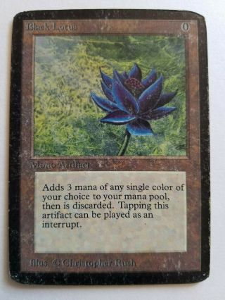 Beta Black Lotus,  Inked,  Cut Corners,  Heavily Played.  English MTG Card 5