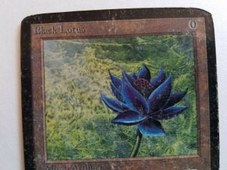 Beta Black Lotus,  Inked,  Cut Corners,  Heavily Played.  English MTG Card 6