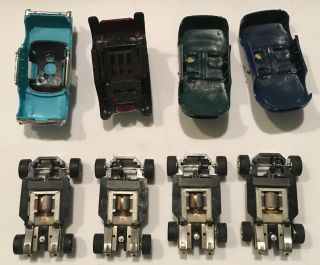 4 Rare Tyco Slot Cars HP7 - ‘57 Chevy,  Ford Roadster,  and 2 Mazda Miata’s - 3