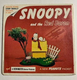View - Master Snoopy And The Red Baron (peanuts) B544 - 3 Reel Set,  Booklet