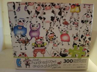 Ceaco One Hundred Cows And A Chicken 300 Puzzle 24 X18 By Whitlark