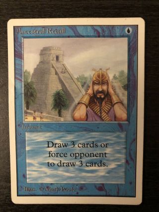 Ancestral Recall (Unlimited) Magic The Gathering X1 Moderately Played 4