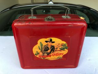 1950 Hopalong Cassidy Aladdin Metal Lunch Box 1st Licensed Box Red