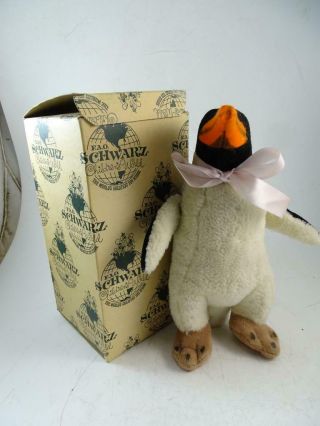 Vintage Stuffed Animal Penguin F.  A.  O Fao Schwarz Toy Articulated 1960s Nib Old