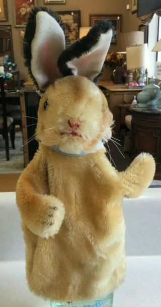 Vintage Steiff Bunny Rabbit Hand Puppet German Mohair No Tags