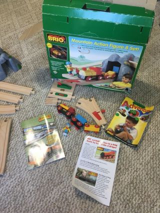 BRIO Wooden Train Mountain Action Figure 8 Set With Battery Powered Train 2001 8