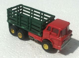 Rare Red / Green Mack Stake Body Truck Ho Scale Aurora Vibrator Slot Car 1583