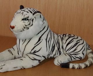 Large Jumbo Big White Realistic Tiger Stuffed Animal Plush Best Made Toys 29”