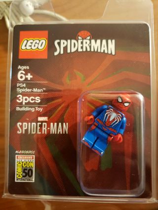 Sdcc 2019 Lego Minifigure Ps4 Spider - Man Comic Con Exclusive D23 Expo