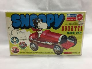 Snoopy And His Bugatti Race Car 35t Model Kit By Monogram Mattel