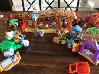 Fisher Price Little People Deluxe Nativity Christmas Set W/ And Shepards