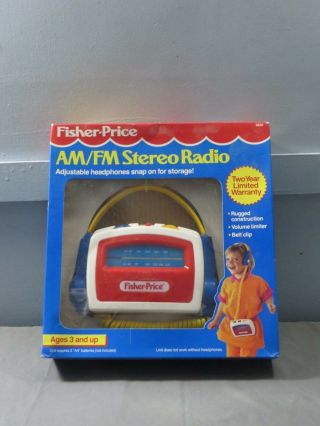 Vintage Fisher Price Am/fm Stereo Radio With Headphones 1992 3831