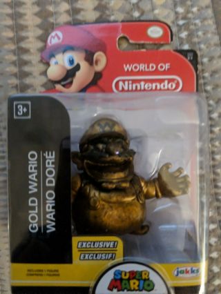 World Of Nintendo 2.  5 Inch Golden Wario Exclusive Figure