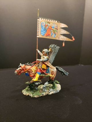 St.  Petersburg 54 Mm Metal Mounted Winged Hussar With Banner (up)