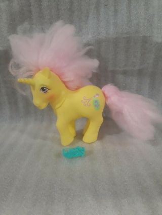 Vintage G1 Hasbro My Little Pony Red Roses Perfume Puff Blue Barrette