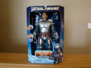Star Wars Attack Of The Clones Electronic Jango Fett 12 Inch Figure 2002
