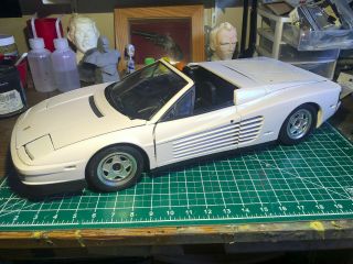 Pocher 1990 1/8th Ferrari Testarossa Spyder White Diecast Scale Model Kit, .
