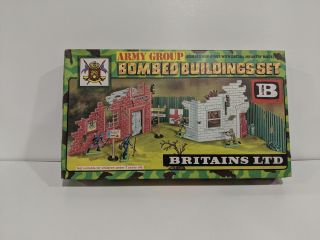 Britains Deetail Bombed Buildings 4731 Army Group Open Box Contents