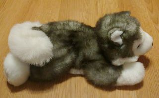 Aurora Husky Mush Plush Laying Down Stuffed Animal 14 