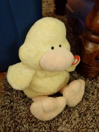 Puddles The Duck - Ty Pluffies,  Big Beanie Baby,  Yellow Duckie,  Plush,  Toy